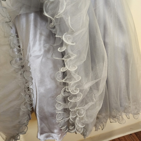 GINDY USA Silver Short Tule sleeveless Homecoming dress size S - Picture 9 of 16